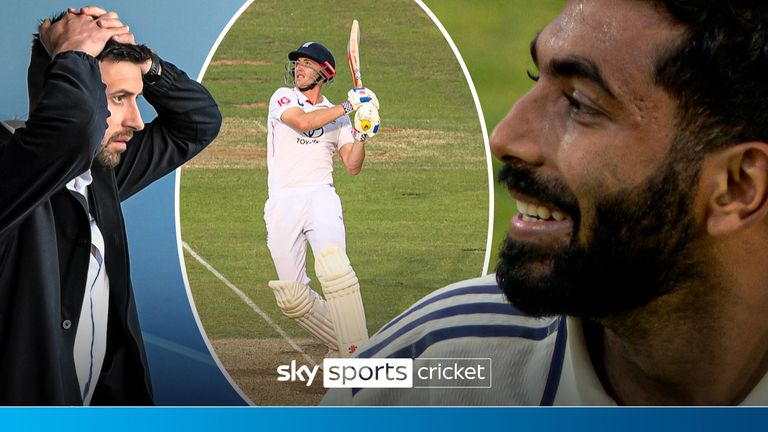 Harry Brook, Jasprit Bumrah and Mark Wood