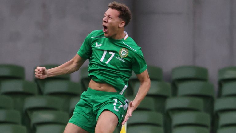 Ireland's Kasey McAteer celebrates putting Ireland in front