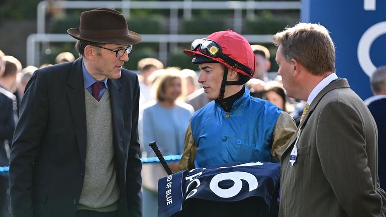 Ascot 19-October-2024 .Kind Of Blue and James Doyle won for trainer James Fanshawe (left) and Richard Brown..Healy Racing