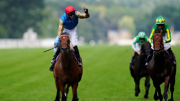 Lazzat and James Doyle hold off Satono Reve in the Queen Elizabeth II Jubilee Stakes