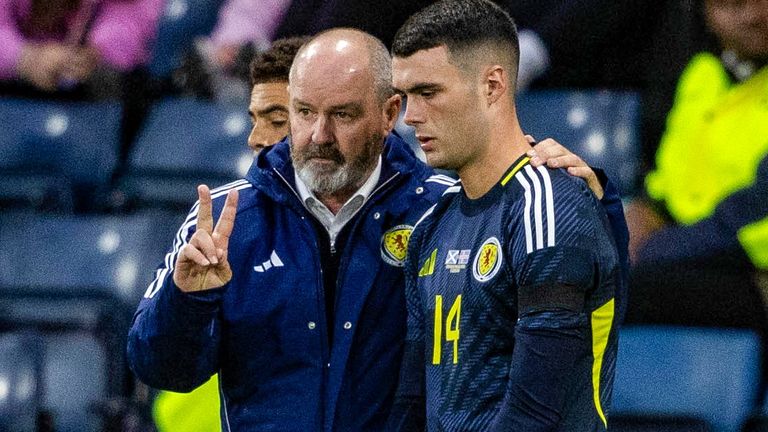 Scotland Head Coach Steve Clarke (L) and Lennon Miller (R) 