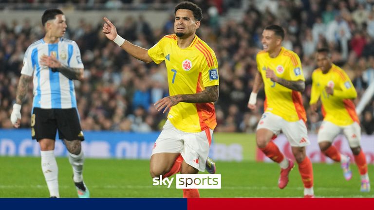 Luis Diaz scores STUNNING solo goal in Colombia&#39;s draw with Argentina