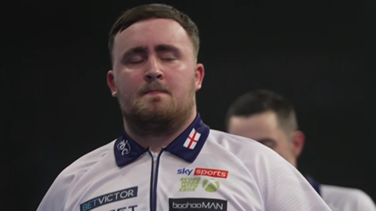 Luke Littler at the World Cup of Darts