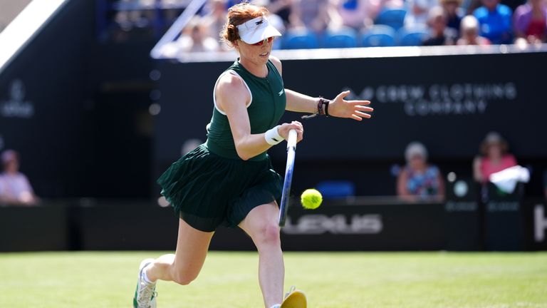 Maya joined in action against Emma Raducanu on the third day of the Lexus Eastbourne Open to the Devonshire Park Lawn Tennis Club, Eastbourne. Pi