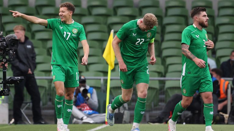 Ireland's Kasey McAteer celebrates putting Ireland in front