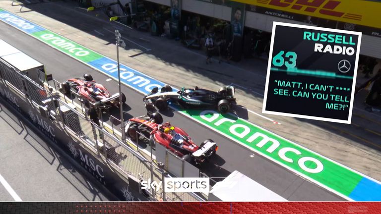 Džordžs Rasels gandrīz izraisīja negadījumu bedres joslā pēc nedrošas atbrīvošanas no Mercedes, kvalificējoties Austrijas Grand Prix.