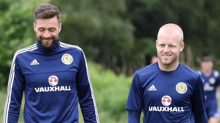 Russell Martin (L) and Steven Naismith played together for Scotland