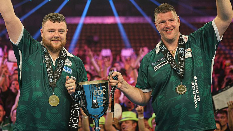 Northern Ireland celebrate with the World Cup of Darts (Jenny Segers, PDC Europe)