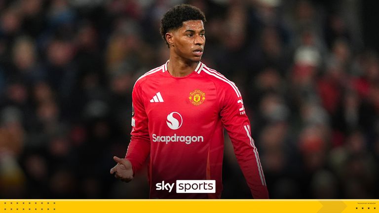 Manchester United's Marcus Rashford during the UEFA Europa League, league stage match at Old Trafford, Manchester. Picture date: Thursday November 28, 2024.
