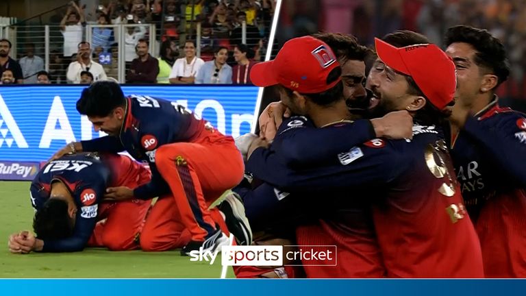 Watch the moment that Virat Kohli and his teammates were confirmed as Indian Premier League champions for the first time in their history after beating the Punjabi Kings. 