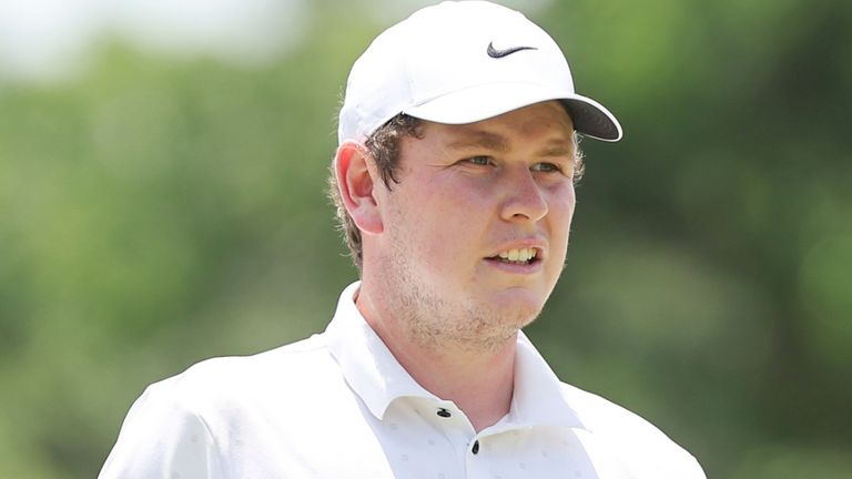 May 25, 2025: Robert MacIntyre on the 2nd hole during the final round of the Charles Schwab Challenge golf tournament at Colonial Country Club in Fort Worth, TX. Gray Siegel/Cal Sport Media (Credit Image: .. Gray Siegel/Cal Sport Media) (Cal Sport Media via AP Images)