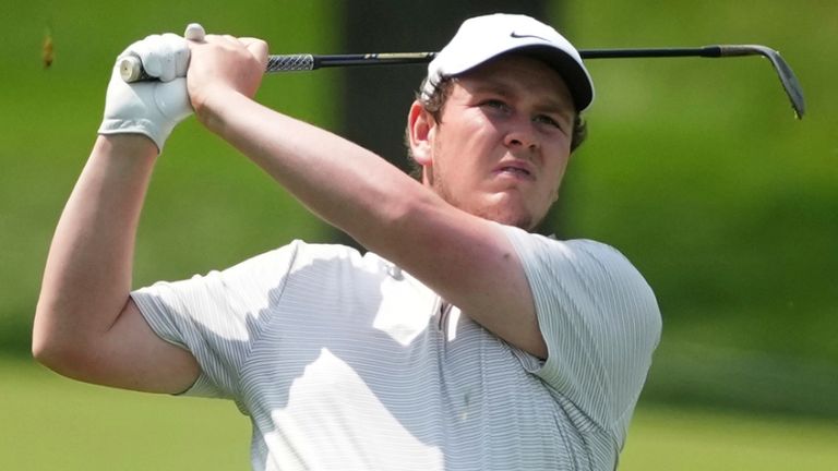 DUBLIN, OH - JUNE 01: Robert MacIntyre of Scotland plays his shot from the 14th fairway during the final round of the Memorial Tournament on June 01, 2025 at Muirfield Village Golf Club in Dublin, Ohio. (Photo by Jason Mowry/Icon Sportswire) (Icon Sportswire via AP Images)