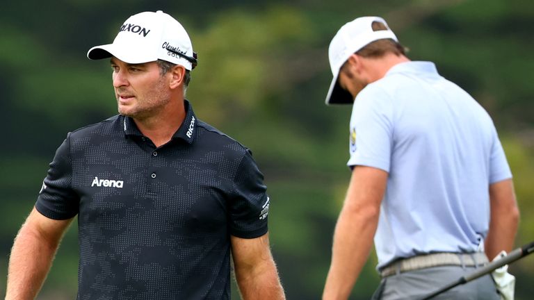 Ryan Fox and Sam Burns during the Canadian Open play-off