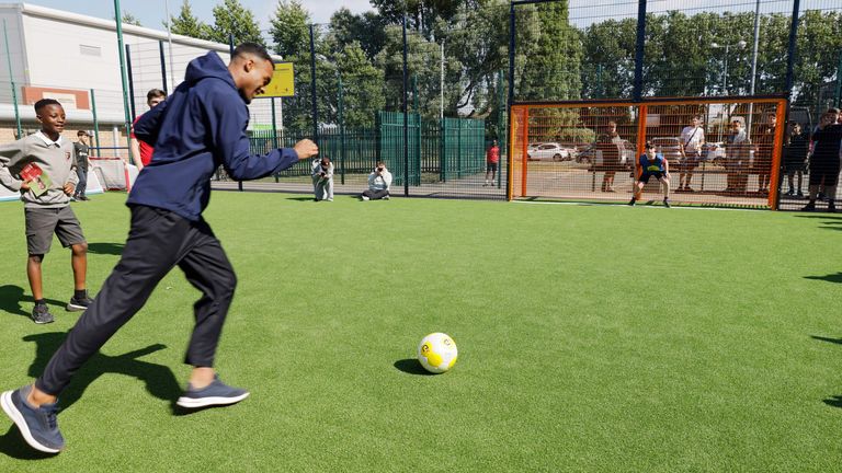 Liverpool's Ryan Gravenberch has opened a Cruyff Court bearing his name near Anfield