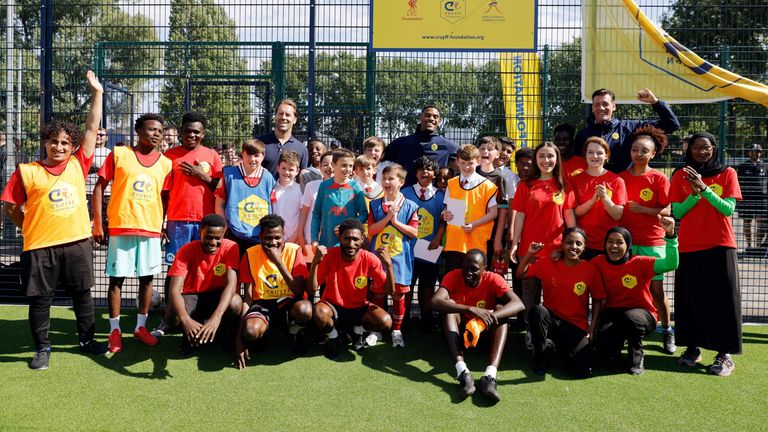Liverpool's Ryan Gravenberch has opened a Cruyff Court bearing his name near Anfield