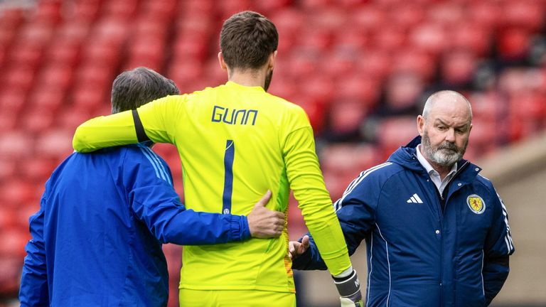 Scotland lost Angus Gunn to injury early on against Iceland