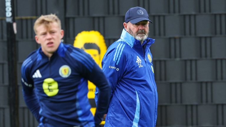 GLASGOW, SCOTLAND - JUNE 03: Steve Clarke during a Scotland training session at The City Stadium, on June 03, 2025, in Glasgow, Scotland. (Photo by Craig Williamson / SNS Group)
