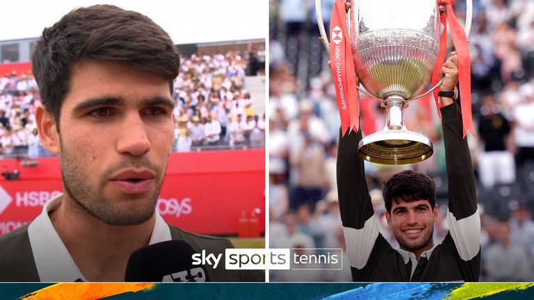 Carlos Alcaraz was thrilled after winning Queen's for the second time in his career.