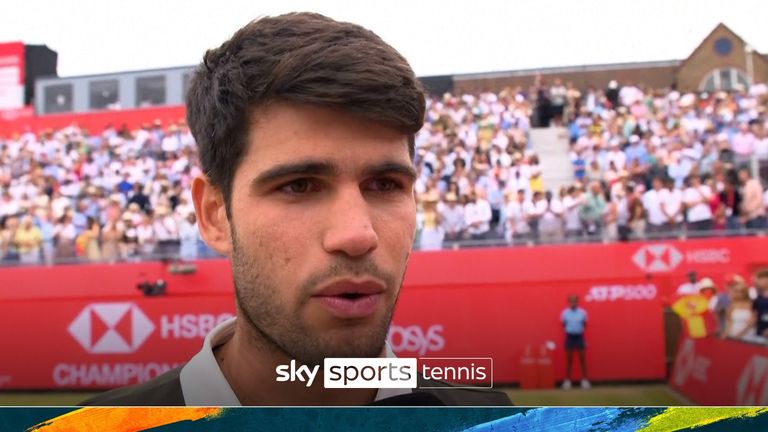 Carlos Alcaraz was thrilled after winning Queen's for the second time in his career.