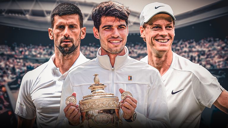 Novak Djokovic, Carlos Alcaraz, Jannik Sinner