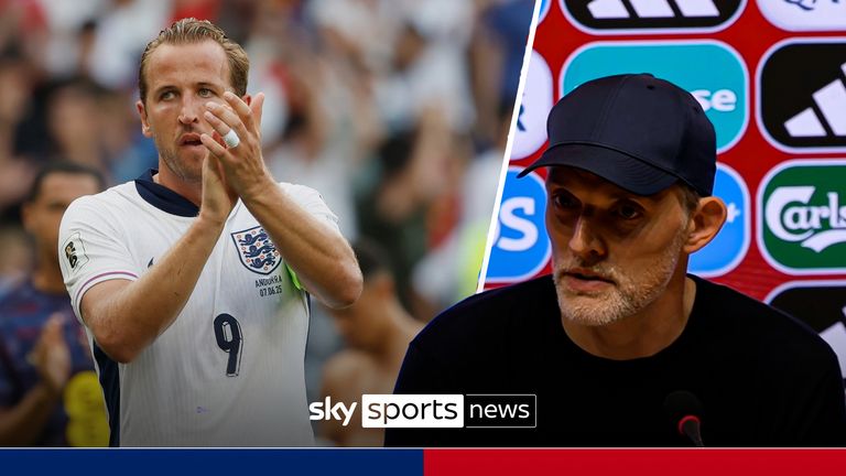 England's Harry Kane applauds to supporters at the end of a World Cup 2026 group K qualifying soccer match between Andorra and England at the RCDE Stadium in Barcelona, Spain, Saturday, June 7, 2025. 