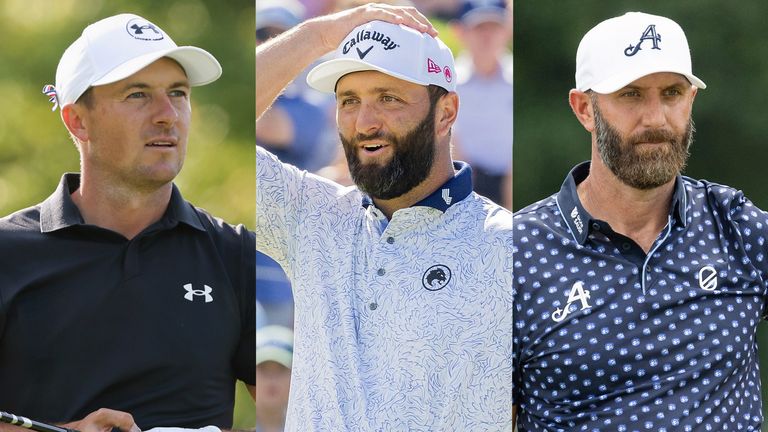 Jordan Spieth, Jon Rahm, Dustin Johnson