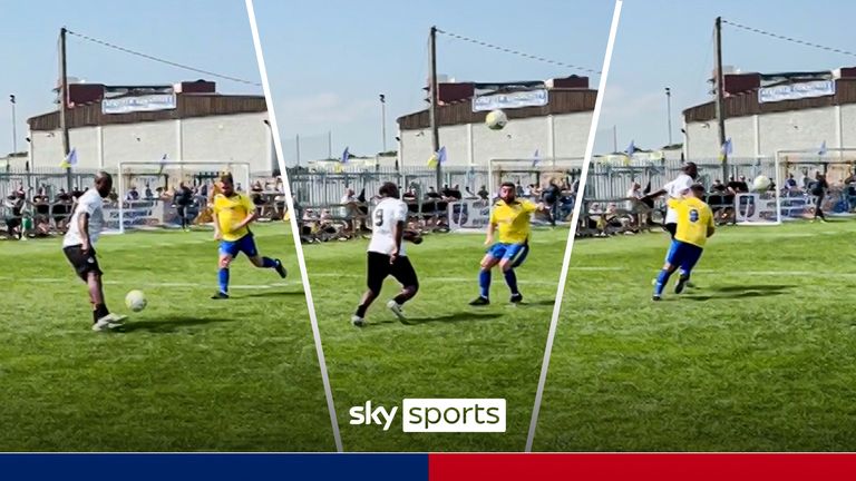 Nice skill from Yakubu against Ayrfield United Football Club