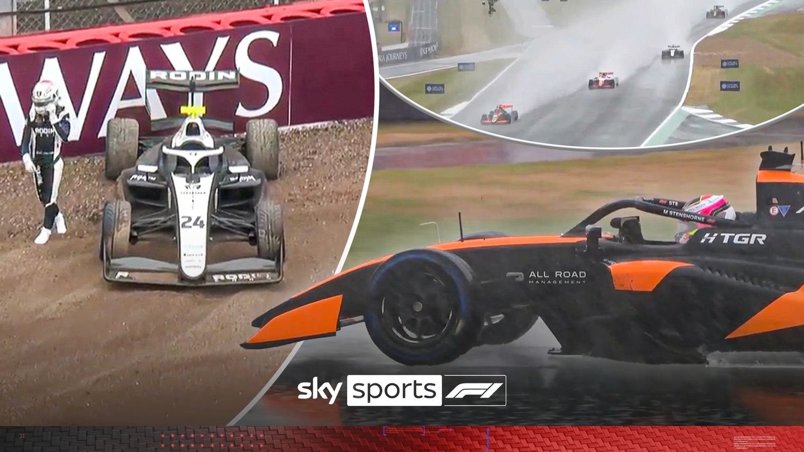 Crashes, aquaplaning, torrential rain – F3 chaos causes Silverstone red flag!