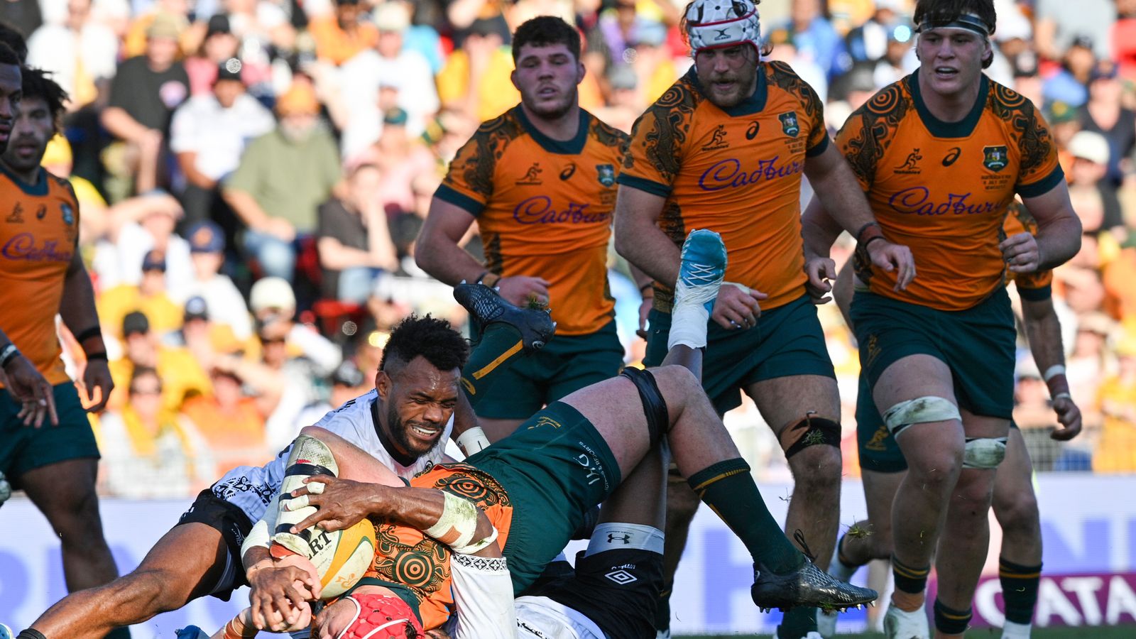 Australia 21-18 Fiji: Harry Wilson's late try gives Wallabies dramatic win ahead of British and Irish Lions Tests