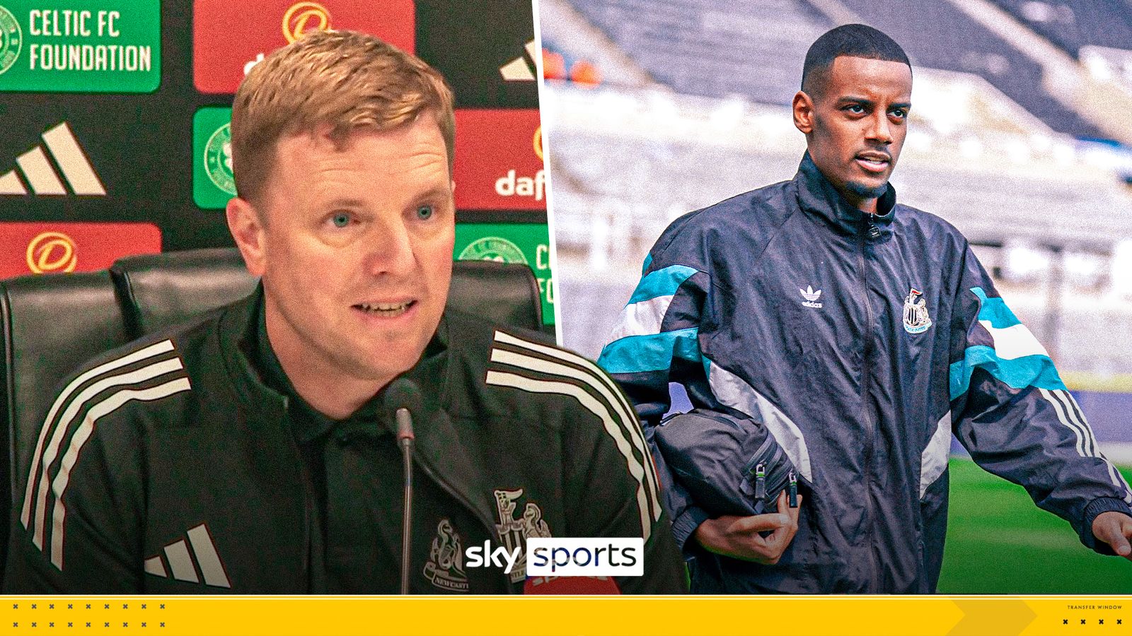 Eddie Howe says he's 'confident' Alexander Isak will stay at Newcastle.