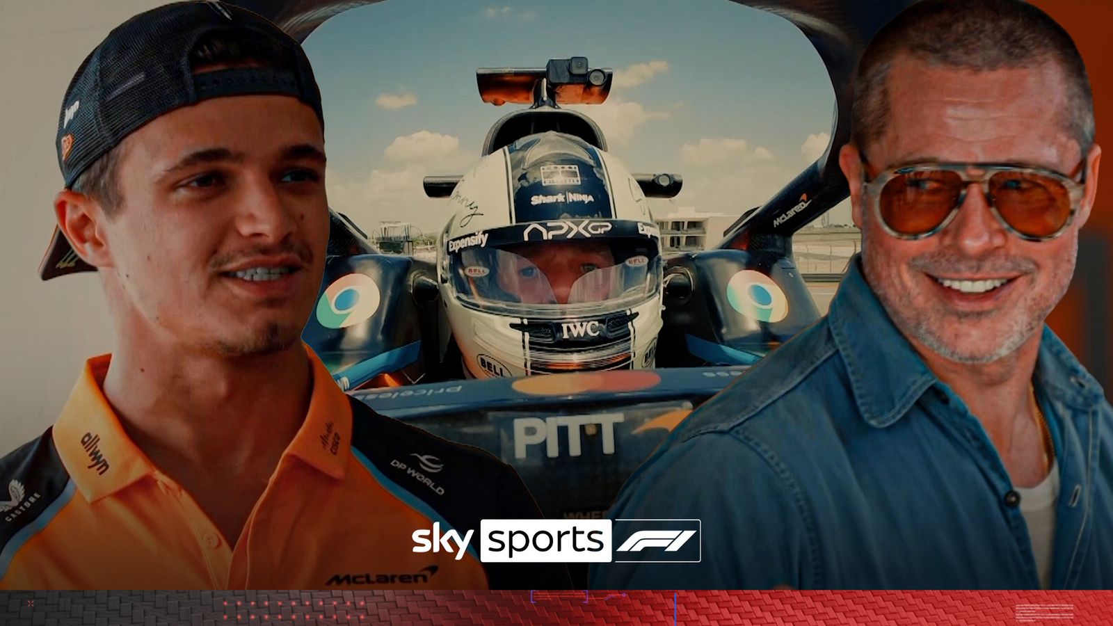 'What a rush!' | Brad Pitt and Martin Brundle test out Lando Norris' car!