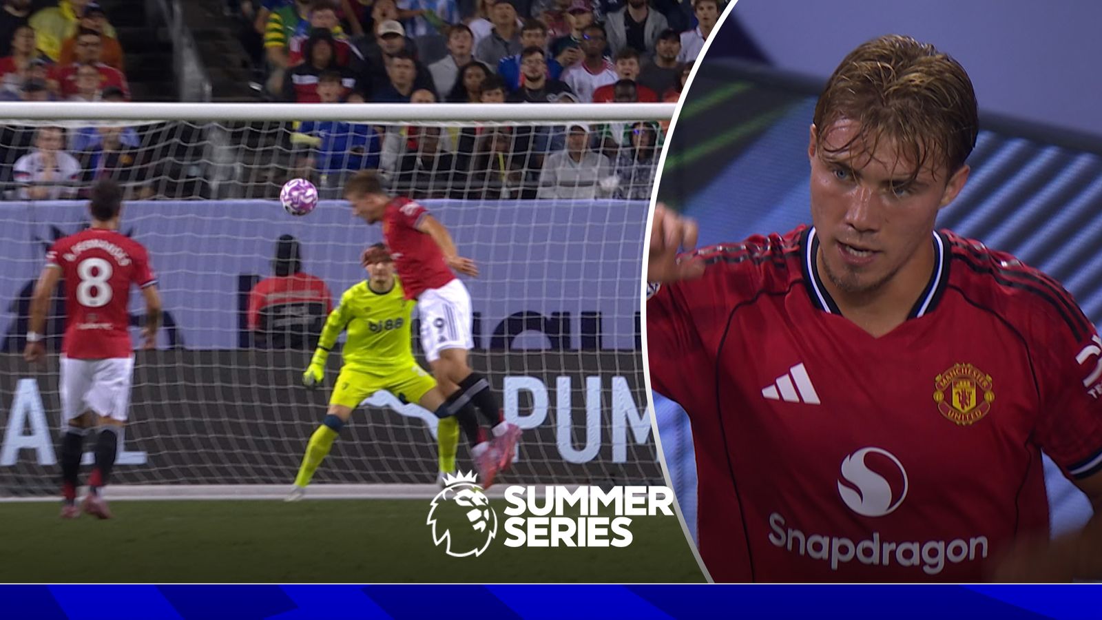 'Really sharp' | Hojlund's delicate header puts United in front against Bournemouth