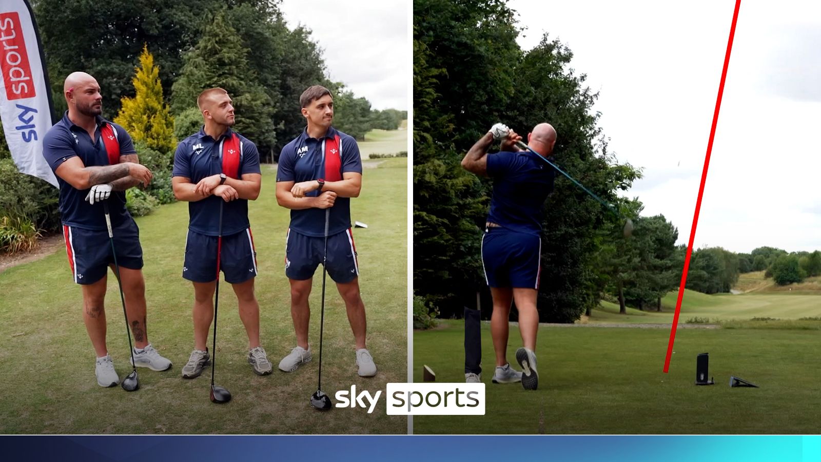 How far can a 100kg Super League player drive a golf ball?!