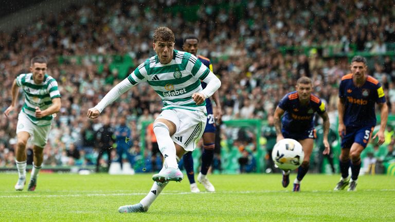 Celtics Arne Engels achieved from the penalty point against Newcastle