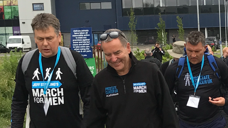 Bill Arthur and Jeff Stelling walked together in aid of Prostate Cancer UK