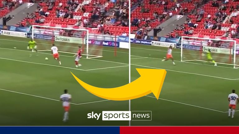 Blackpool scored a 'dubious' goal in their pre-season friendly.