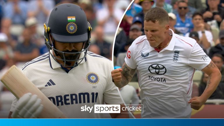Brydon Carse declaró el wicket de Karun Nair el jueves de su segunda prueba contra India