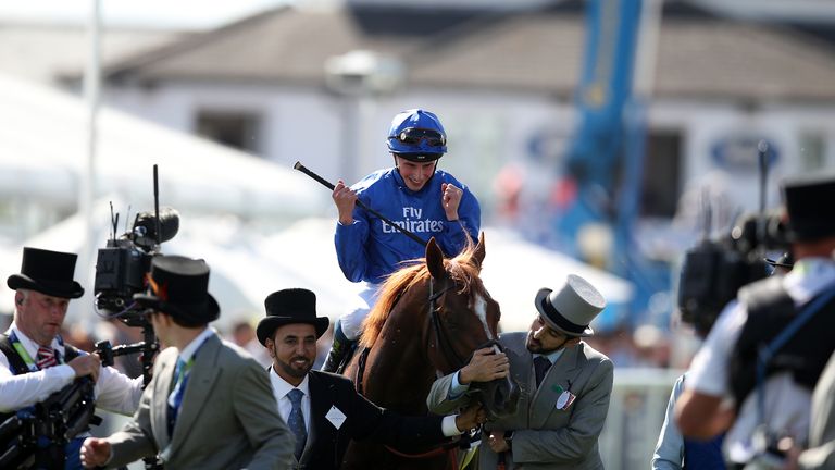 William Buick celebrated Derby glory aboard Masar in 2018