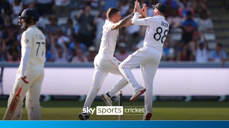 Brydon Carse had India captain Shubman Gill trapped LBW as England reduced the visitors to 53-3.