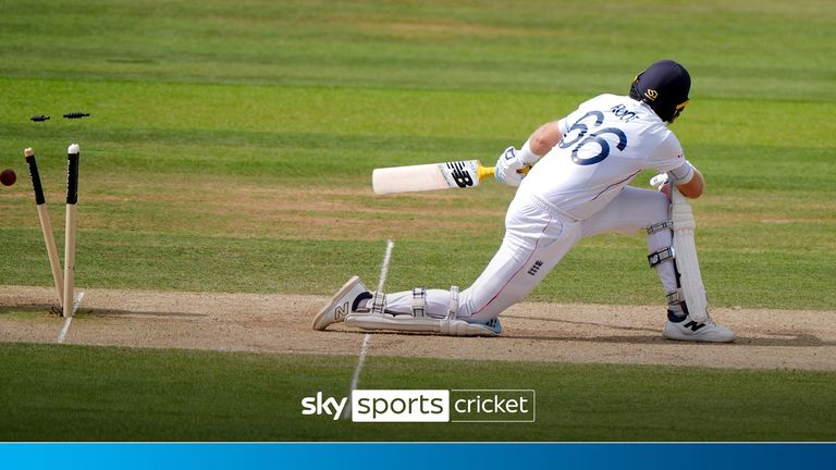 Joe Root was bowled by Washington Sundar for 40, leaving England in a perilous position at 154-5.