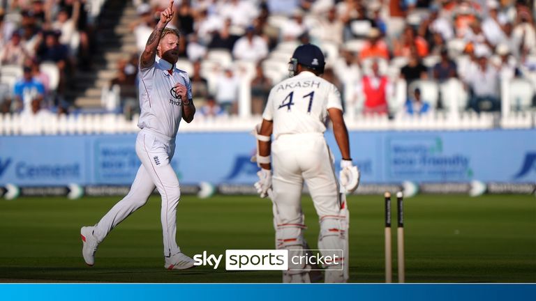 Ben Stokes bowled Akash Deep with the last ball of day four as England reduced India to 58-4.
