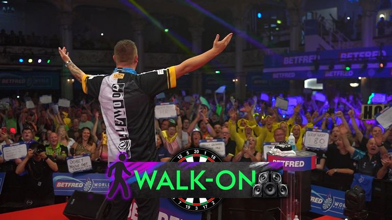 Chris Dobey made an electric entrance for his first round match against Ricardo Pietreczko at the World Matchplay.
