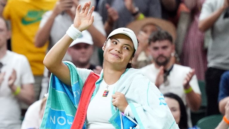 Emma Raducanu walks off Centre Court after losing to Aryna Sabalenka 