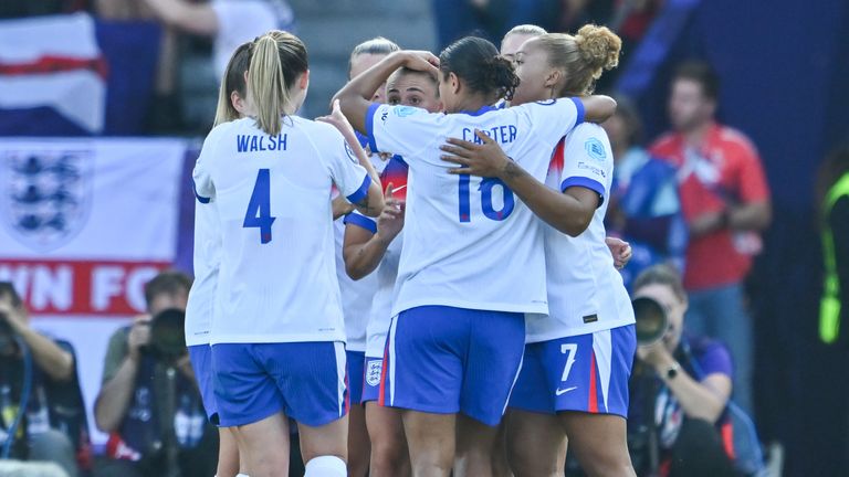 England got their title defence back on track with a 4-0 thumping of the Netherlands