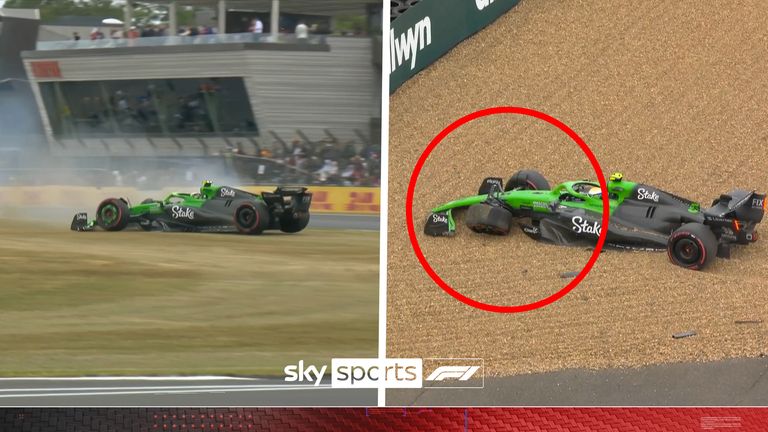 Gabriel Bortoleto brought out a late red flag during practice three after this huge spin into the gravel.