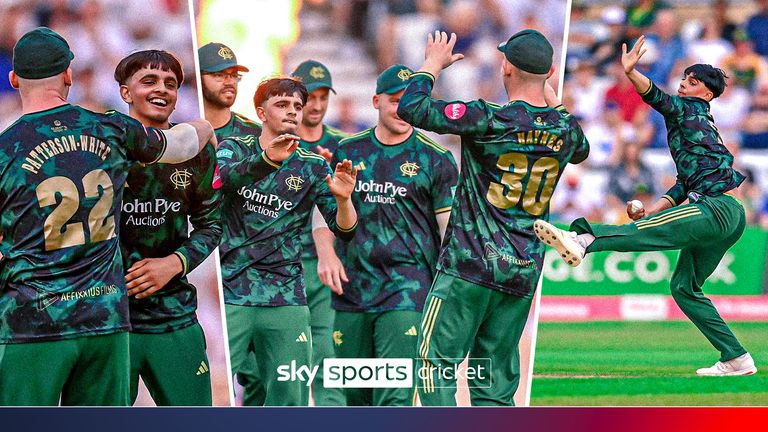Farhan Ahmed celebrates hat-trick.