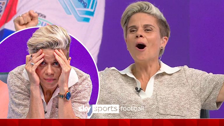 Watch as Sue Smith experiences a rollercoaster of emotional reactions to England&#39;s dramatic penalty shootout against Sweden in the Euro.
