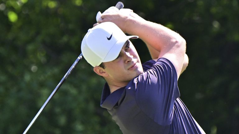 Davis Thompson in action at the PGA Tour's John Deere Classic in Illinois