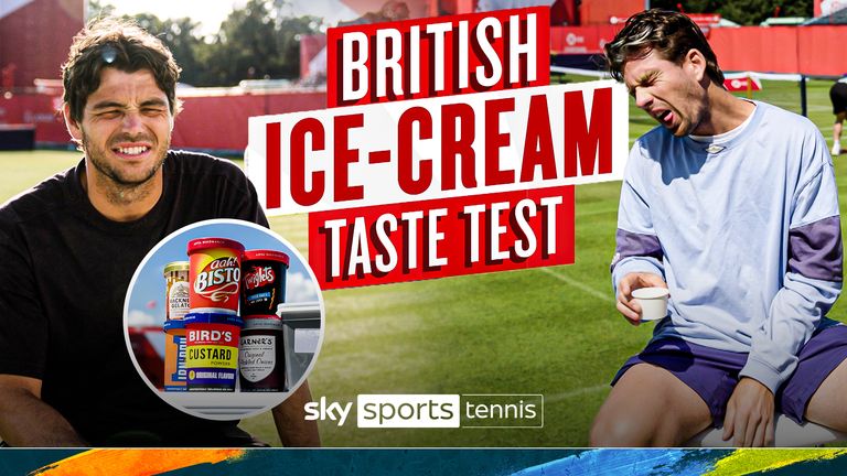 Cam Norrie and Taylor Fritz take on the British Ice-cream taste test