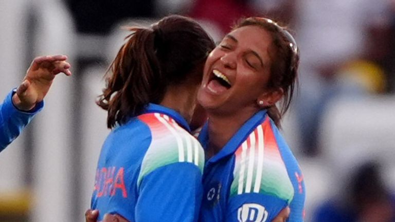 India celebrate a wicket in their series-clinching victory over England in the third ODI in Durham